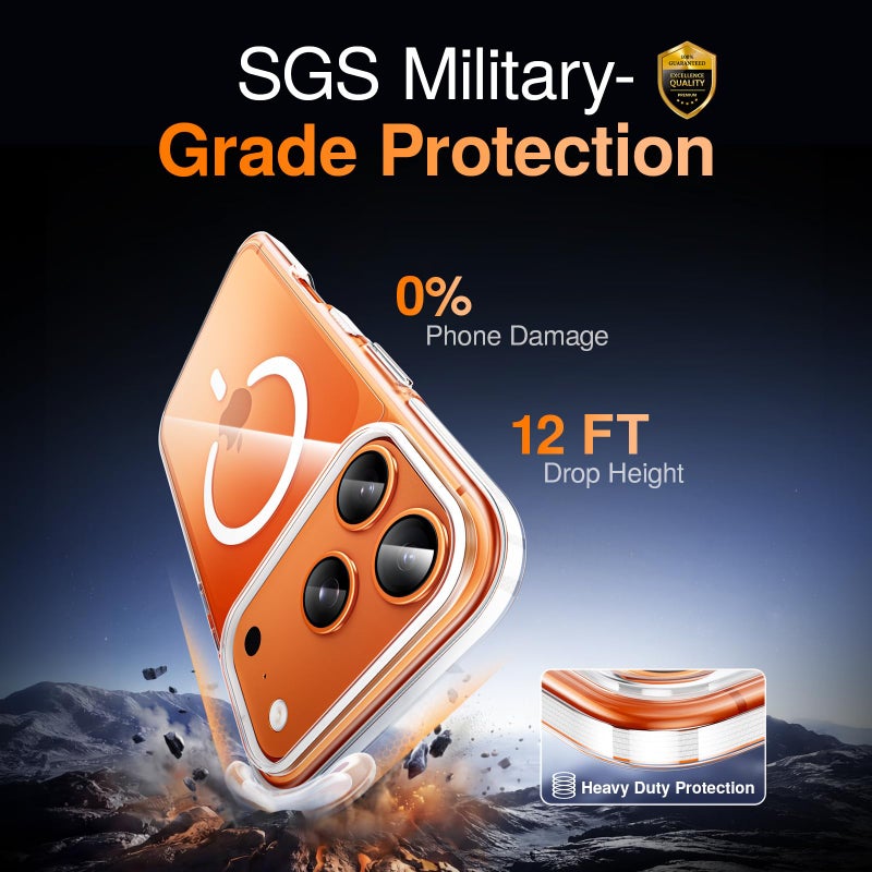 SMARTDEVIL Magnetic MagSafe Case for iPhone 17 Pro Max, Strong Magnetic Clear Shockproof Cover with 2 Screen Protectors, Ultra-Slim Anti-Yellowing Phone Case-White - Image 2