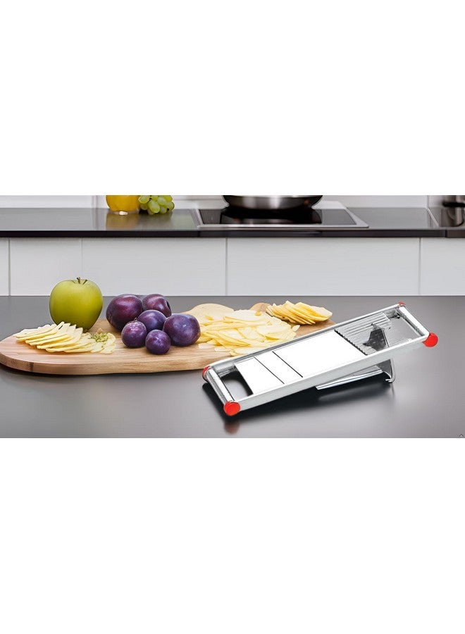 KITCHOOK Potato Slicer Stainless Steel with Plastic Handle Potato Chips Maker Multipurpose and Easy to Use Slicer (2 in 1 Vegetable Slicer) - Image 5