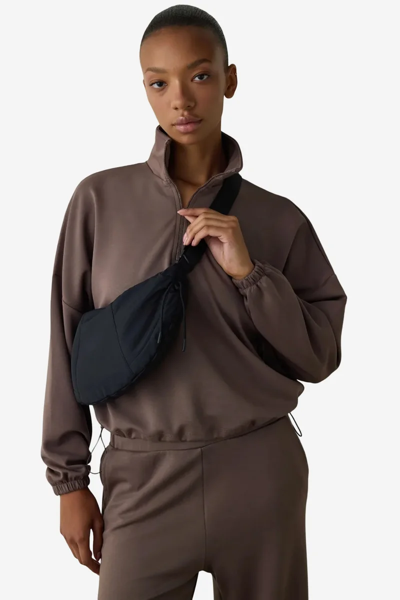 Penti PENTI Silky Feel Mock Neck Crop Sweatshirt