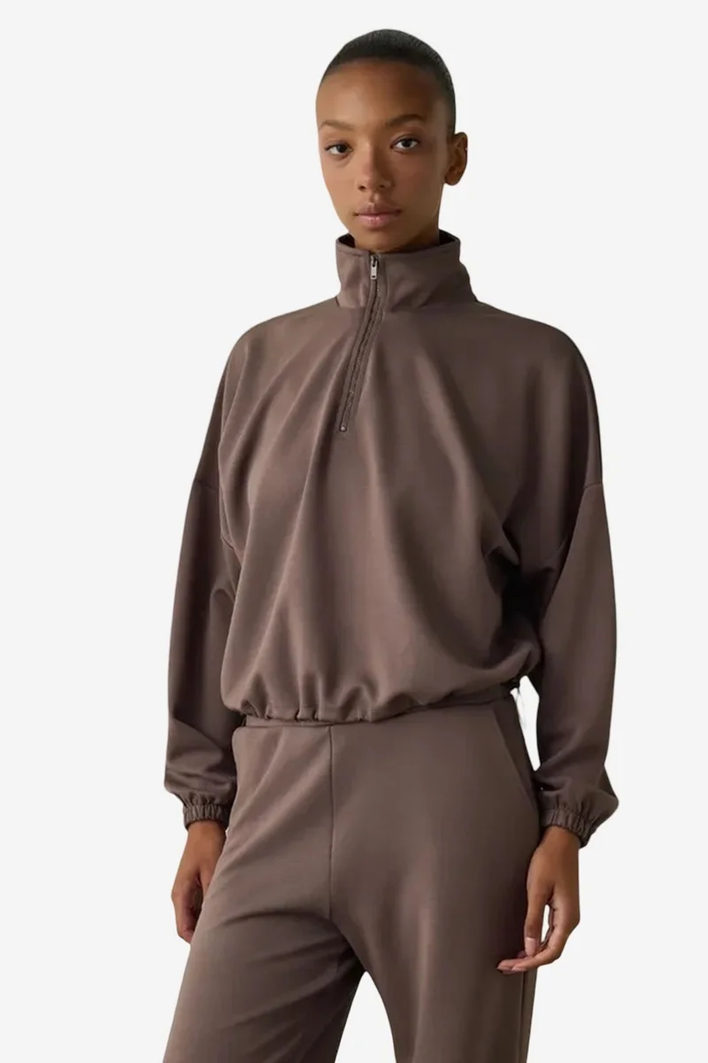 Penti PENTI Silky Feel Mock Neck Crop Sweatshirt