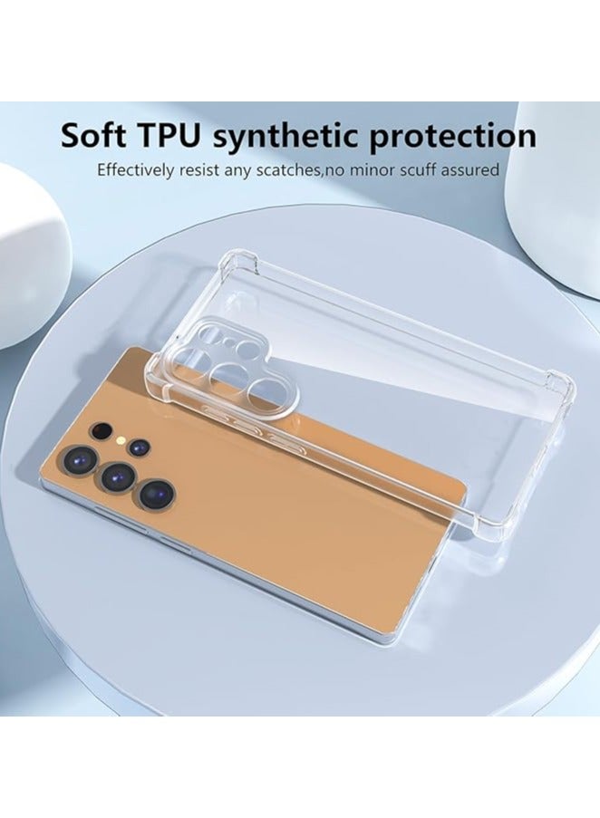 2 in 1 Case for itel S25 Ultra, with 1-Pack Screen Protector, Tempered Glass Film, Shockproof Bumper Phone Protective Cover Clear Back (Clear) - Image 3