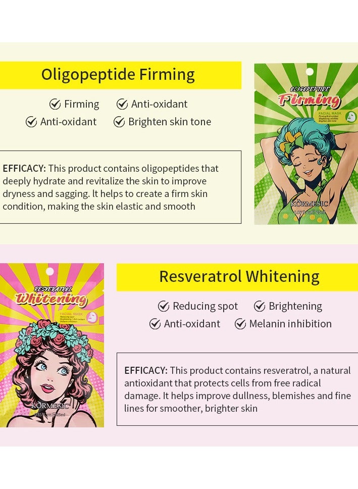 Kormesic Resveratrol Antioxidant Sheet Mask Set - 5 Pack (25ml Each)  - Image 2