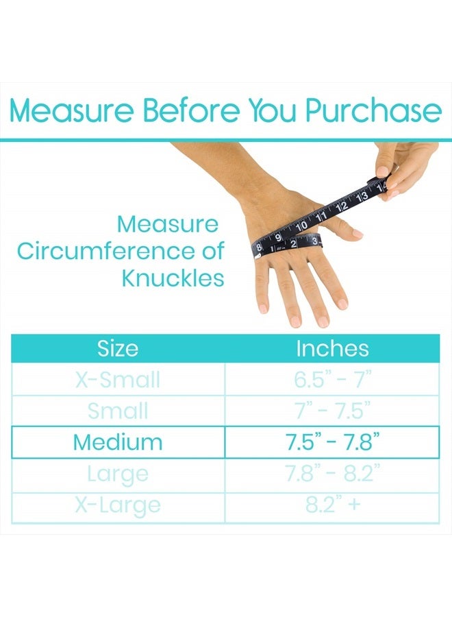VIVE قفازات التهاب المفاصل الروماتويدي - ضغط بدون أصابع للرجال والنساء لتخفيف آلام اليد والتهاب المفاصل - لفافة يد سوداء لتخفيف أعراض المفاصل الملتهبة - تصميم مفتوح للأصابع - Image 5