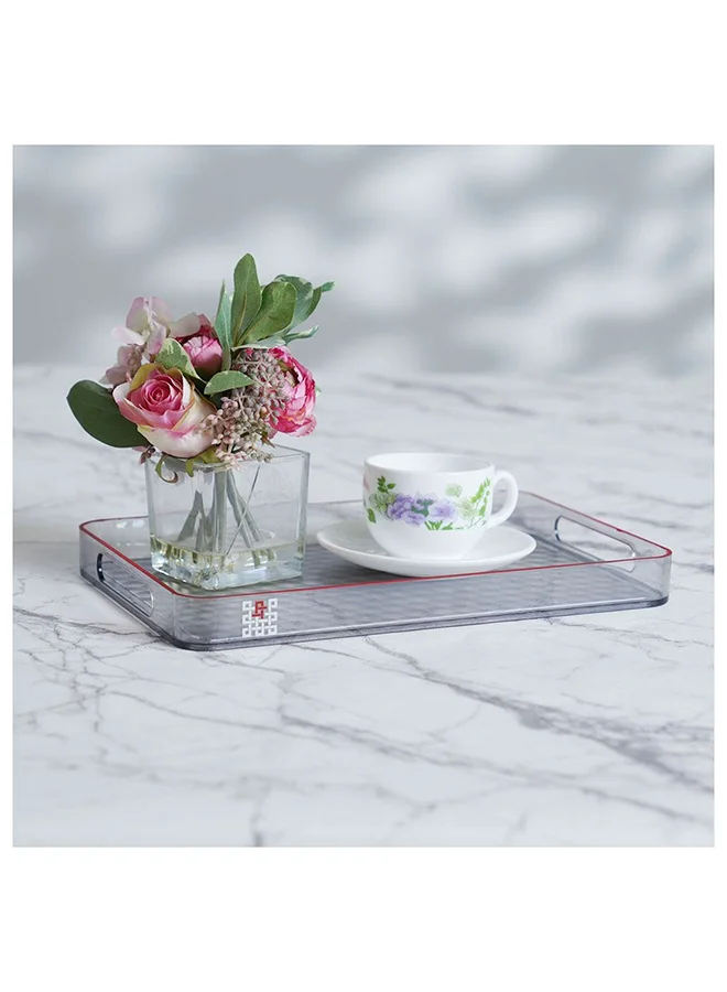 DANUBE HOME Prisma Serving Tray For Home Kitchen Dining Breakfast In Bed 22X3.6X33.4 Cm Grey