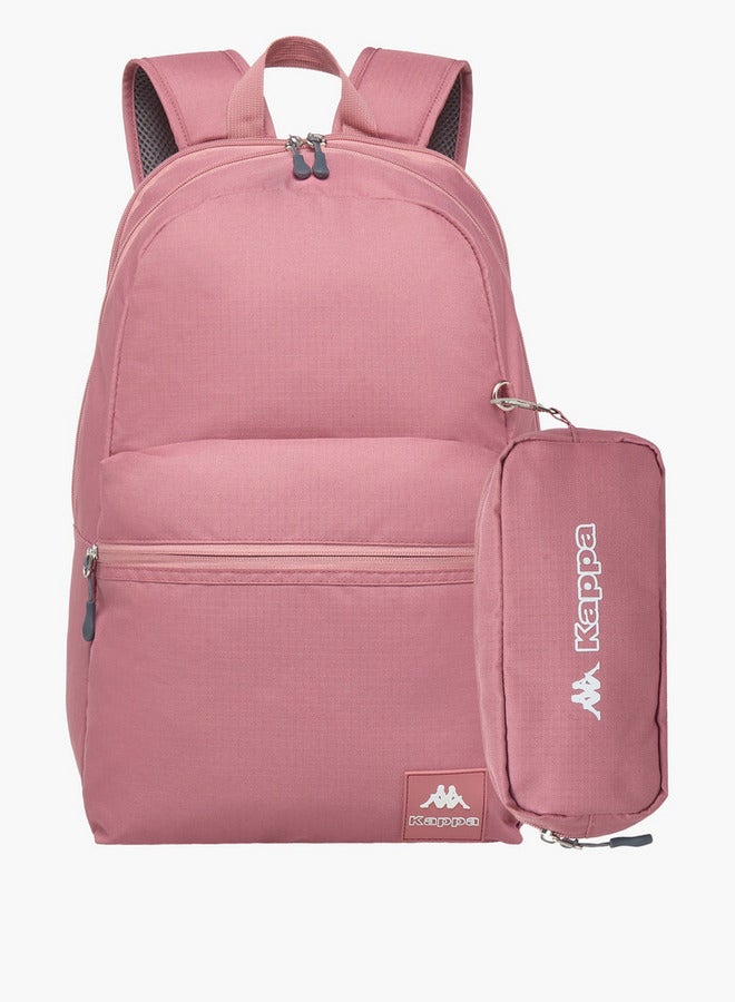 Kappa Girls Logo Print School Backpack with Pencil Pouch - 30x13x44 cm - Image 1