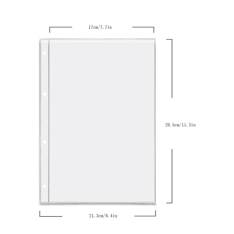 Zelten 4 Pack A4 4 Holes Binder Pockets Plastic Binder Folders Waterproof 4 Holes Holder for Receipt Ticket (Pocket, A4) - Image 2