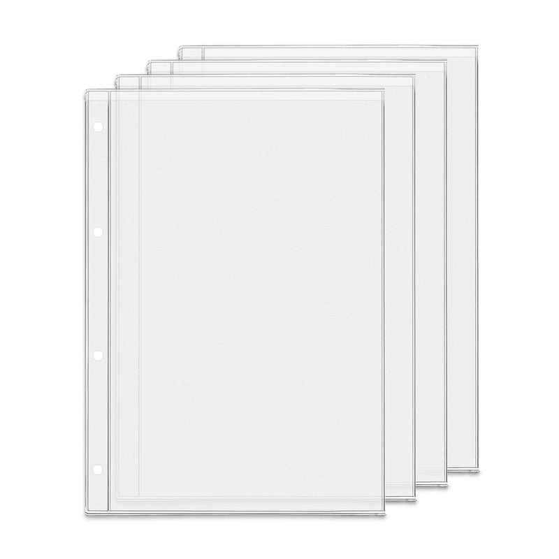 Zelten 4 Pack A4 4 Holes Binder Pockets Plastic Binder Folders Waterproof 4 Holes Holder for Receipt Ticket (Pocket, A4) - Image 1