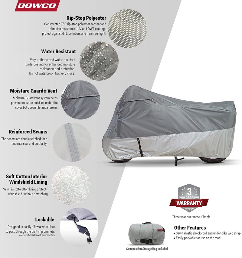 Dowco Guardian Ultralite Plus Motorcycle Cover - Grey - Image 3