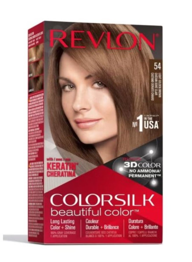 Revlon Color Silk Hair Color 54 (Light Golden Brown) - Image 1