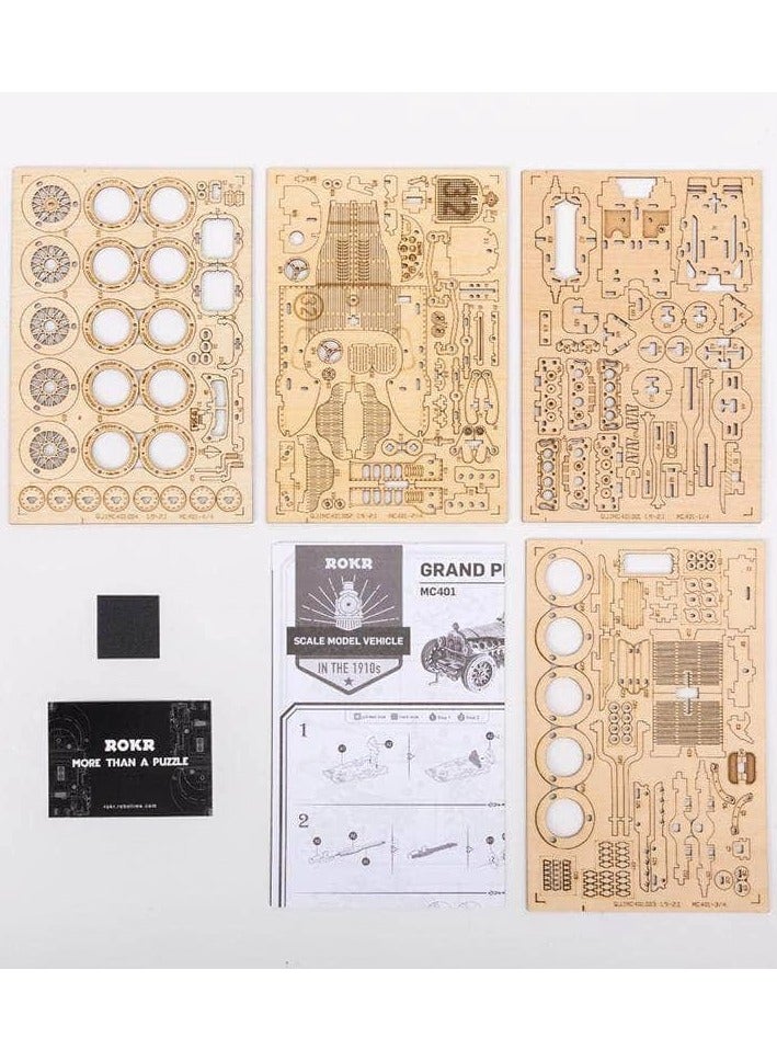 ROKR Auto V8 Grand Prix MC401 Wooden 3D Puzzle - Image 5