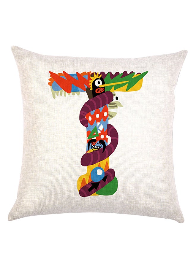 Loquat Happy  Square Pillow Cover Cotton Blend Multicolour 