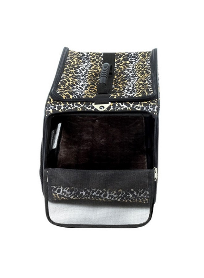dbest products dbest products Pet Smart Cart Carrier, Medium, Leopard, Soft Sided Collapsible Folding Travel Bag, Dog Cat Airline Approved Tote Luggage Backpack - Image 3