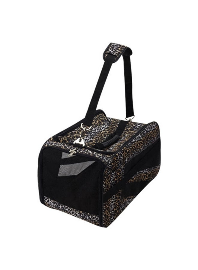dbest products dbest products Pet Smart Cart Carrier, Medium, Leopard, Soft Sided Collapsible Folding Travel Bag, Dog Cat Airline Approved Tote Luggage Backpack - Image 1