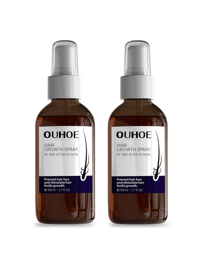 OUHOE 2Pcs Hair Growth Spray Set, Organic Hair Growth Serum, Hair Lotion, Hair Loss Treatments, Stimulate Healthy Hair Growth 50ml/Pcs - Image 1