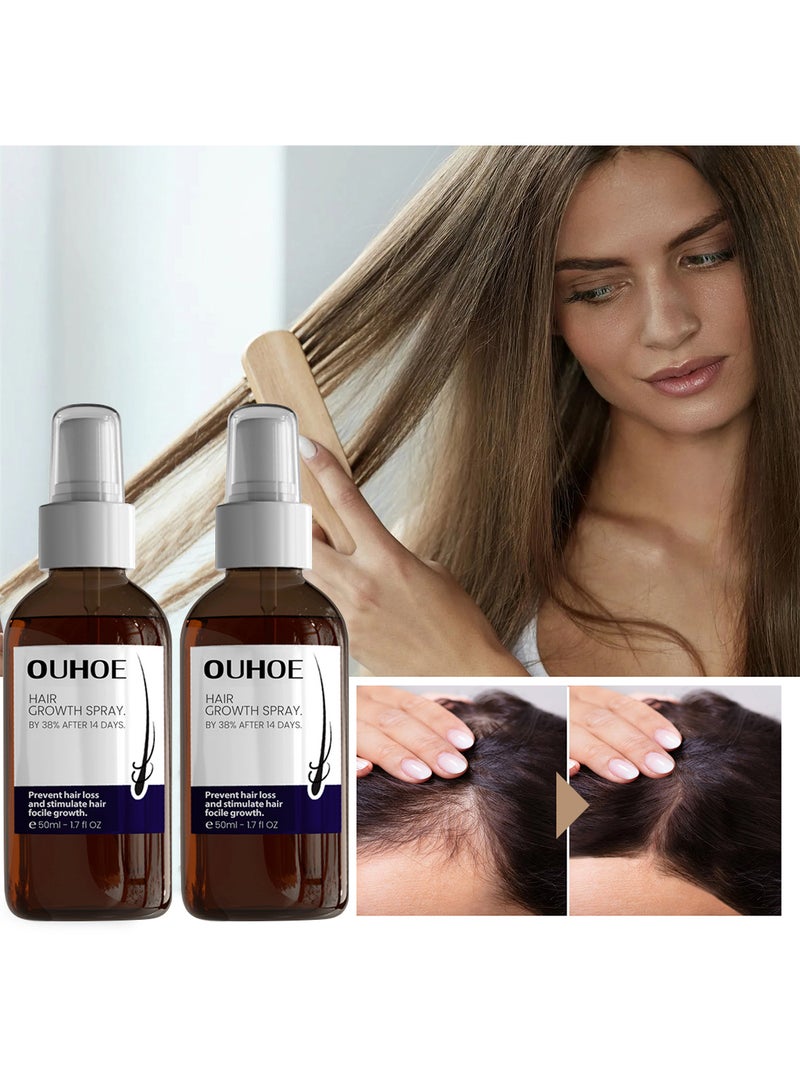 OUHOE 2Pcs Hair Growth Spray Set, Organic Hair Growth Serum, Hair Lotion, Hair Loss Treatments, Stimulate Healthy Hair Growth 50ml/Pcs - Image 2