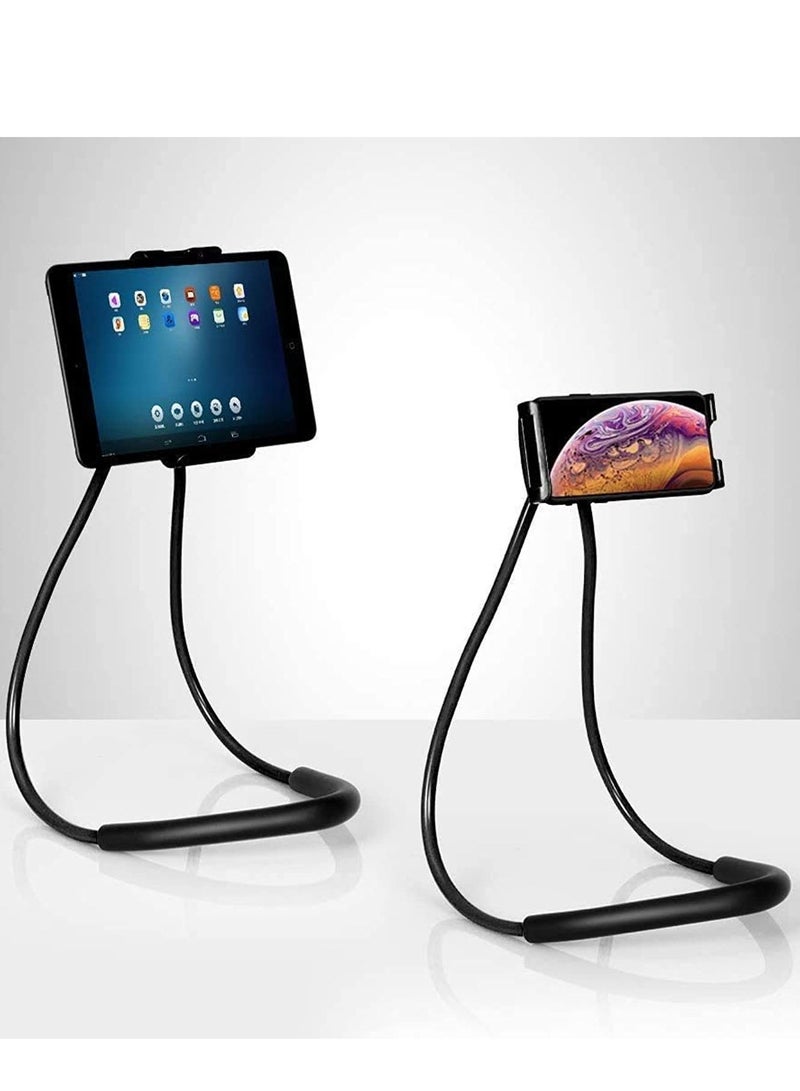 Lazy Hang Neck Phone Support Holder, Multi-function Creative Mobile Phone Holder Desktop Bed Car Lazy Bracket Mobile Stand Black - Image 1