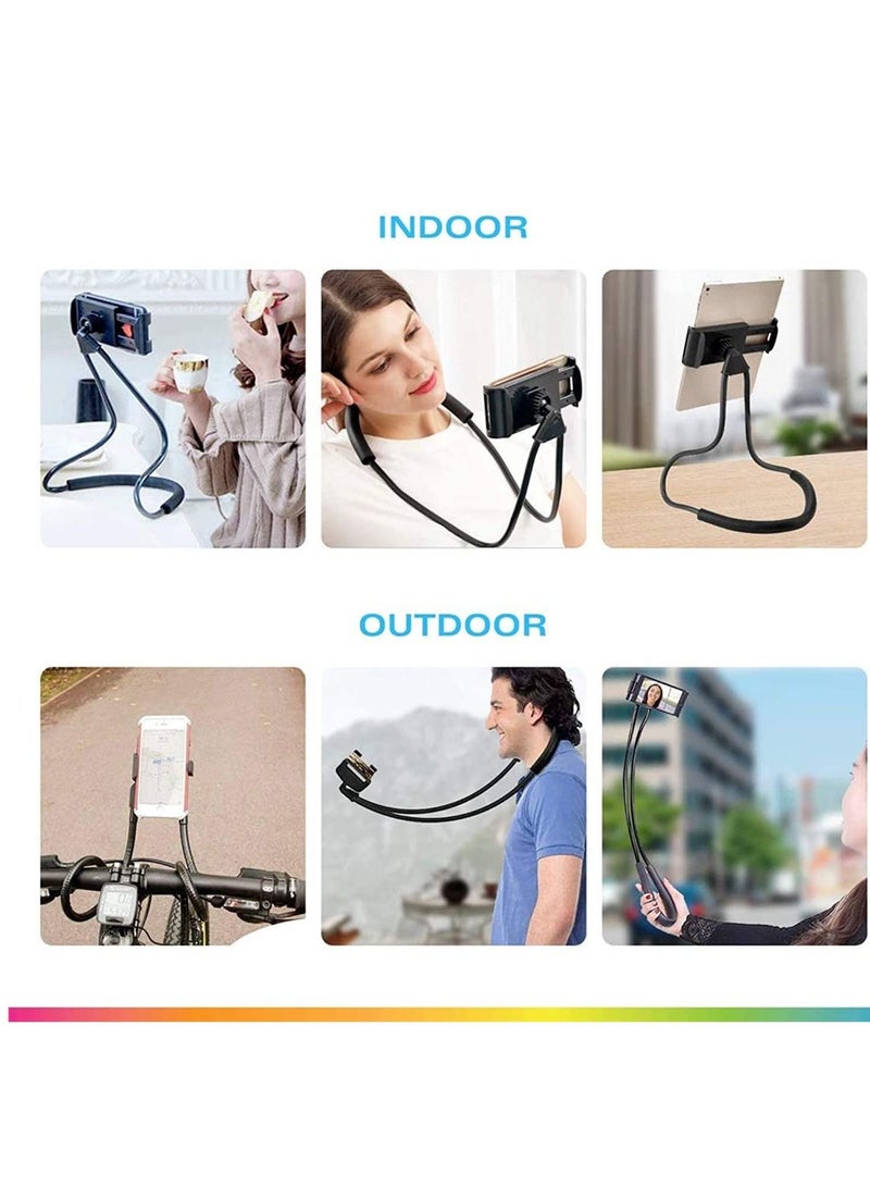 Lazy Hang Neck Phone Support Holder, Multi-function Creative Mobile Phone Holder Desktop Bed Car Lazy Bracket Mobile Stand Black - Image 3