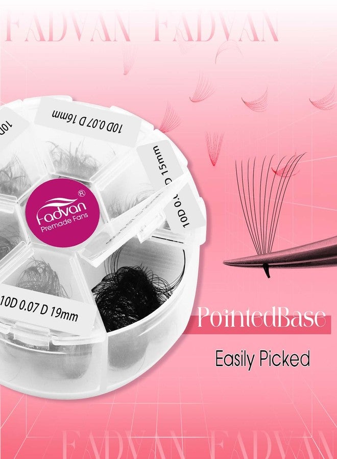 FADVAN 600 Premade Volume Fans Wispy Lash Extensions Natural Look Handmade Lashes Loose Fan Volume Eyelashes Thickness 0.07 D Curl Eyelash Extension Mix Length (10D-0.07D-15-20mm) - Image 3