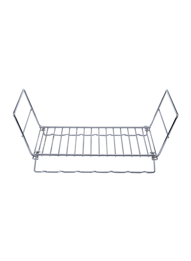 AL SANIDI Foldable Fire Stand, Portable mini barbecue charcoal grill for picnics, Silver, Size 15.5*20*41 Cm  - Image 1