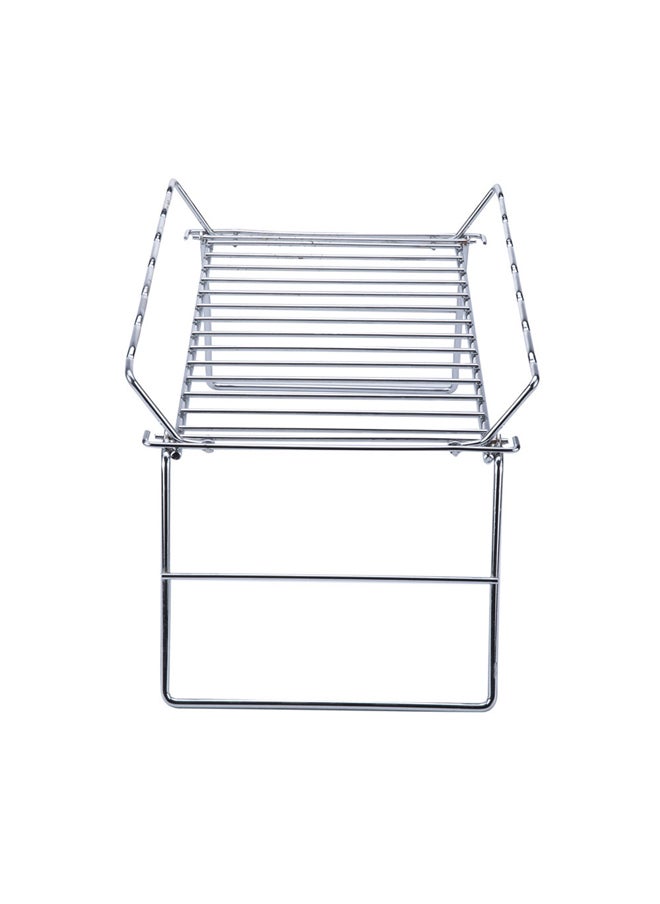 AL SANIDI Foldable Fire Stand, Portable mini barbecue charcoal grill for picnics, Silver, Size 15.5*20*41 Cm  - Image 2