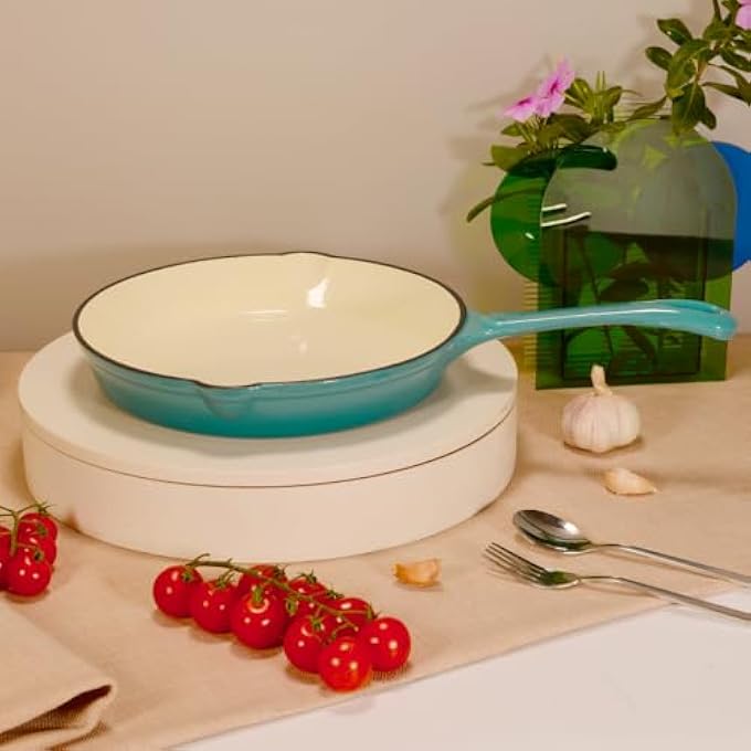 rayihni Healthy And Safe NonStick Enameled 7Pcs Set Of Cast Iron Dutch Oven Cookwares Set Includes 24Cm Dutch Oven Fry Pan 18Cm 21Cm 24Cm Dutch Oven Cookwares With Lids And Gloves - Image 4