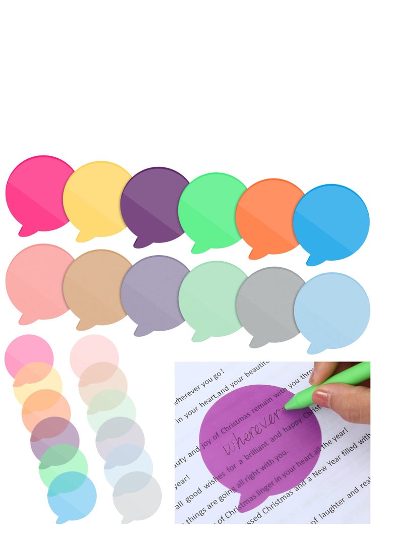 Excefore 12 Pack Transparent Sticky Notes,  Round Book Markers Page Flags Stickers, Clear Sticky Notes Waterproof Self-Adhesive Sticky Notes, Suitable for Home School Office Supplies (Bubble Shape, 3 x 3 Inch) - Image 1