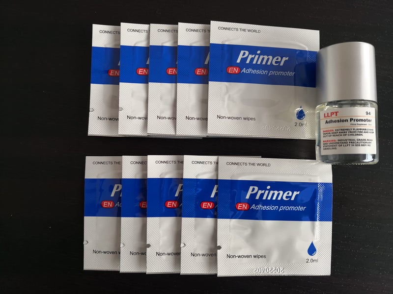 LLPT 94 معزز الالتصاق زجاجة 10 مل مع 10 مناديل جافة لتثبيت الشريط المزدوج الجوانب من الأكريليك - Image 2