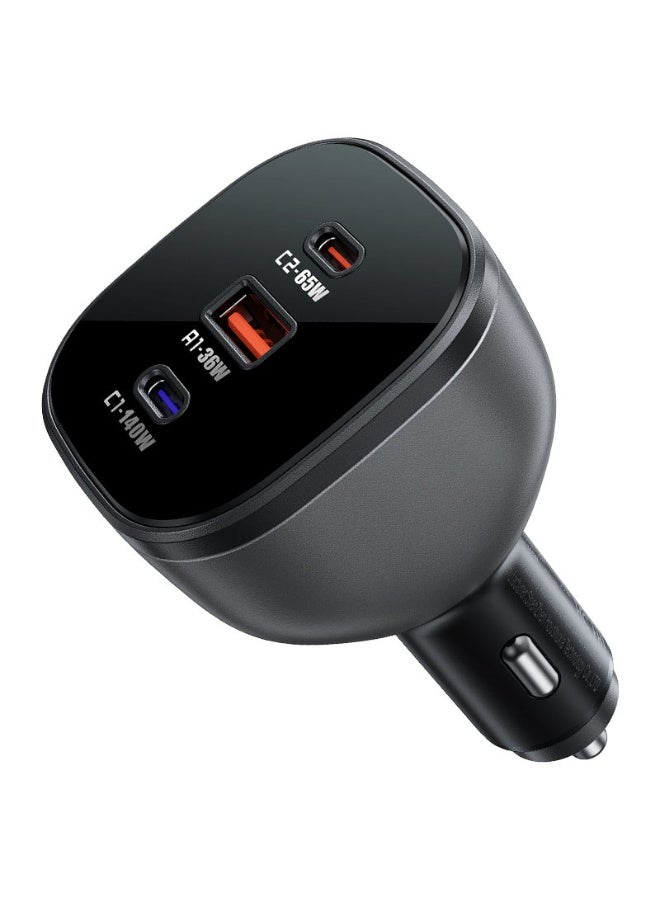 ACEFAST Car Charger B14 165W PD3.1, Three ports 2USB- C & 1USB- A - Black ,Supports for PD3.1 / PPS / PD2.0 / PD3.0 / QC4+ / QC3.0 / QC2.0 / AFC / FCP / SCP. - Image 1