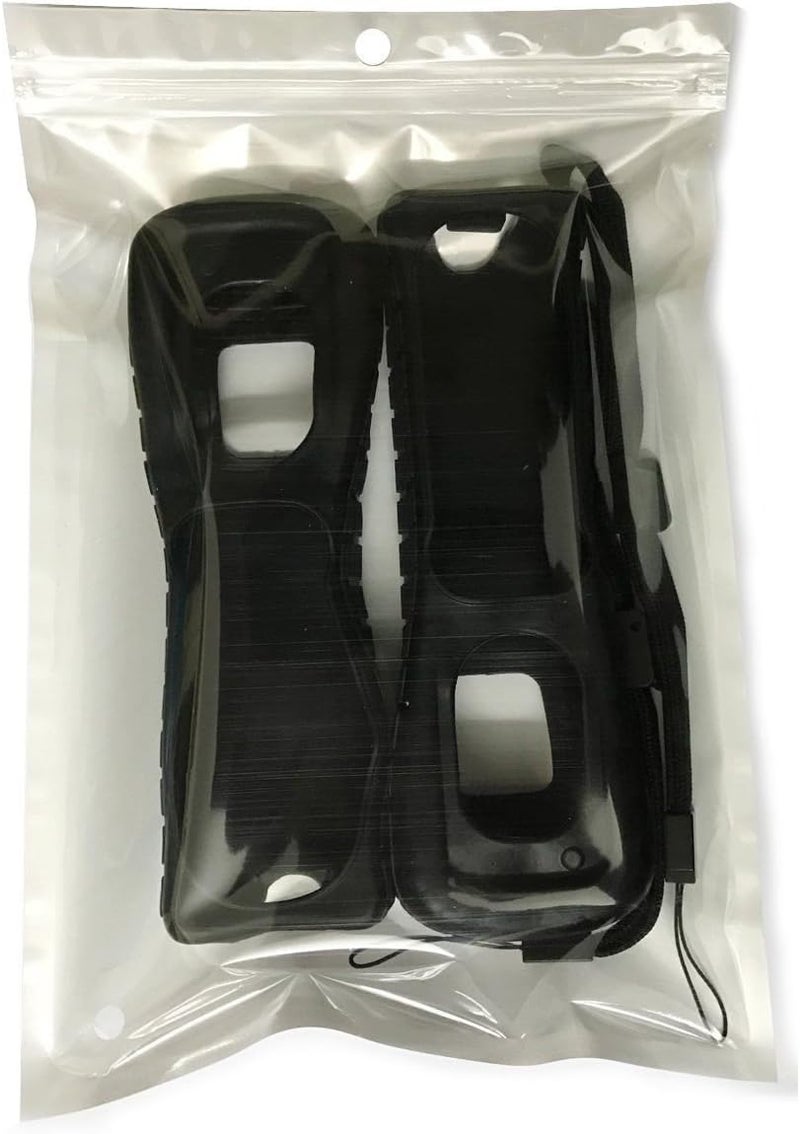 Ambertown 2 x Black Silicone Skin Case Cover with Wrist Strap for Wii Remote - Image 3