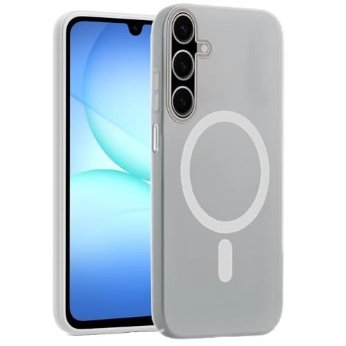 SHINESTAR Back Cover for Samsung Galaxy A17 5G| Frosted Semi-Transparent Slim Case | Only Compatible with Wireless Magnetic Accessories | Hard Back, Matte Finish – White - Image 1
