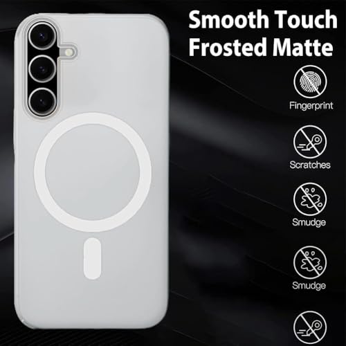 SHINESTAR Back Cover for Samsung Galaxy A17 5G| Frosted Semi-Transparent Slim Case | Only Compatible with Wireless Magnetic Accessories | Hard Back, Matte Finish – White - Image 2
