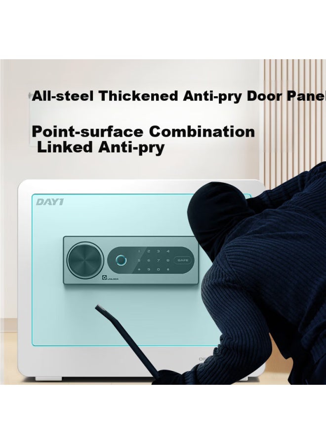 Dayi Safe For Home Use, Small Fingerprint Password Office All-steel Anti-theft, Can Be Built Into Wall Or Cabinet, Safe Height 25cm Obsidian Black Fingerprint - Image 4