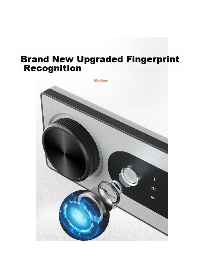 Dayi Safe For Home Use, Small Fingerprint Password Office All-steel Anti-theft, Can Be Built Into Wall Or Cabinet, Safe Height 25cm Obsidian Black Fingerprint - Image 2