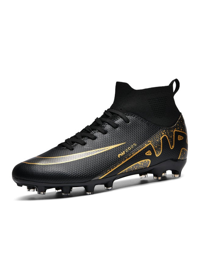 Black 2309w Long Nails Ronaldo World Cup Messi X Thorn 15 Children's Football Shoes Men's High-top Students Spikes Broken Nails Competition Sneaker