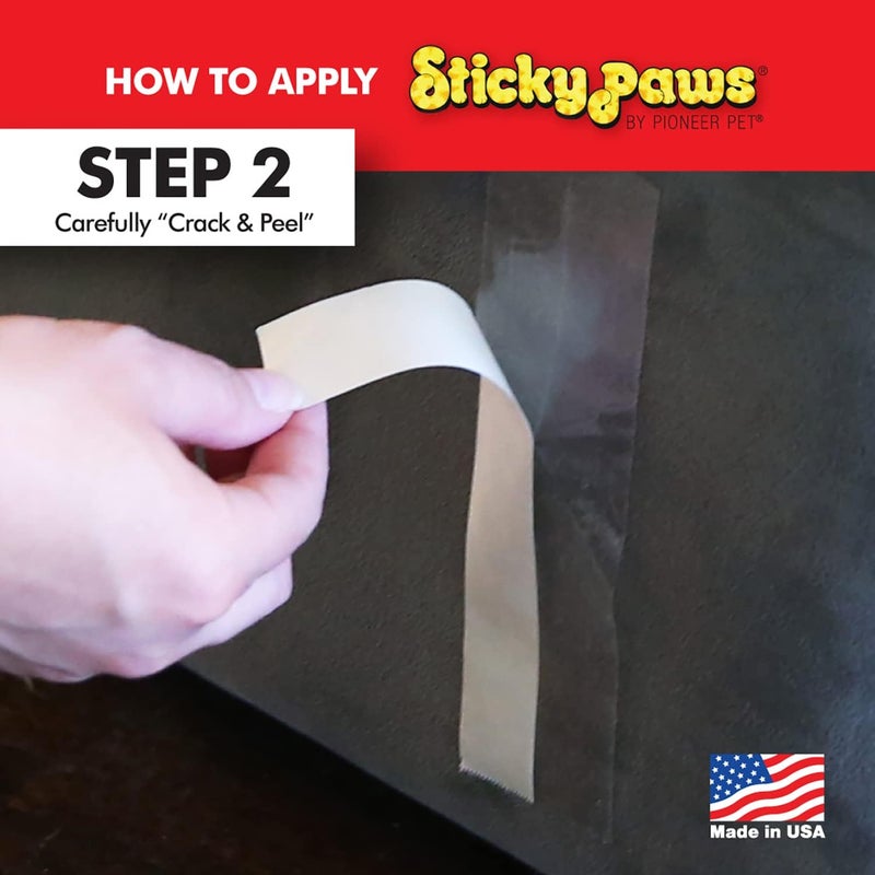 Pioneer Pet Sticky Paws Furniture Strips - 24 Adhesive Strips to Protect Furniture from Cats - Image 3