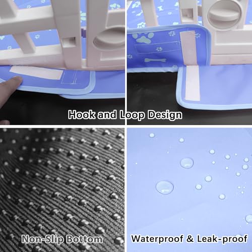 THINMUHAND Dog Playpen Bottom Pad Fits for 36 Inch 4 Panels Exercise Pet Playpen, Dog Crate Pad Puppy Playpen Pad, Hoop and Loop Design (Note: Playpen Not Included). -Blue - Image 3