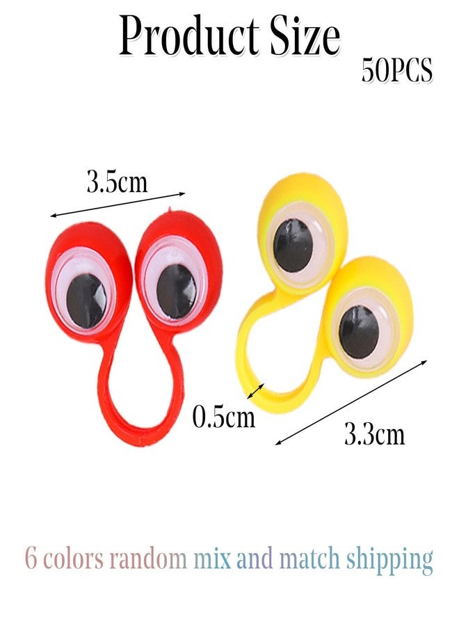 xinxingin Googly Eyes, 10Pcs Finger Puppets for Kids, Large Googly Eye Rings for Role Playing, Stage Performances, Preschool Education, Halloween and Birthday Parties, 2.3 * 2.5 * 1.1cm - Image 2