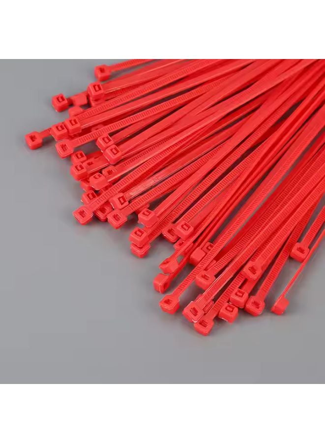 Professional Nylon Cable Ties 3x150mm - Red Heavy Duty Zip Ties Pack of 100 - Industrial Strength Cable Management UAE  - Image 1