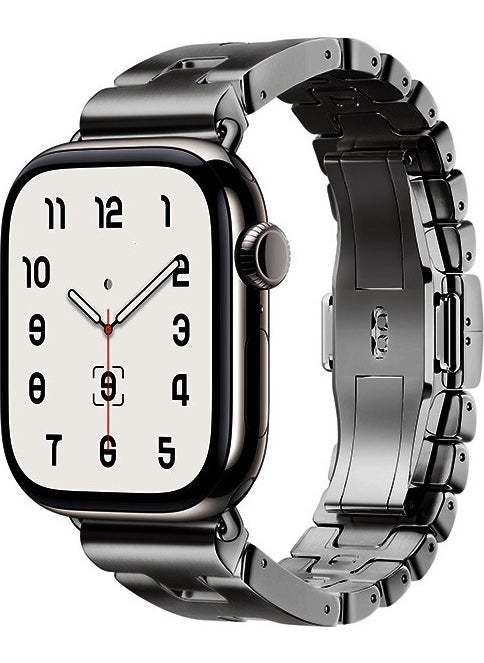 ZORE - Apple Watch 10 46MM KRD-125 Metal Cord Strap-Black - Image 1