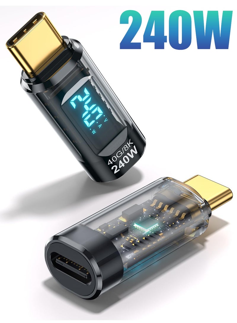 SANMUGEED 240W USB C Adapter Power Meter Tester - Wattage, Voltage, Amperage LED Digital Display, Type C Male to Female Extension Connector for iPhone 15/16, MacBook, iPad & More USB-C Cables/Devices - Image 1