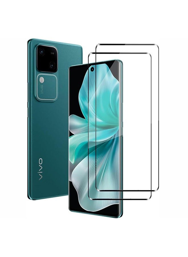 2 Pack Vivo V30 5G Screen Protector, 9H Tempered Glass Screen Protector for Vivo V30 5G, Premium 3D Curved Edge Guard Film，Case Friendly, Anti-Scratch Film (Edge Adhesive) - Image 1
