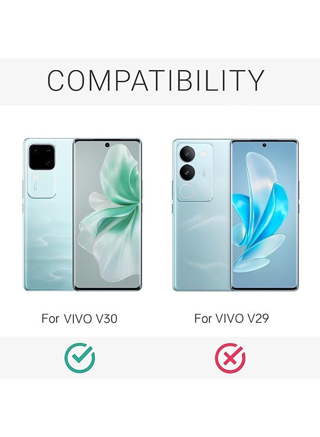 2 Pack Vivo V30 5G Screen Protector, 9H Tempered Glass Screen Protector for Vivo V30 5G, Premium 3D Curved Edge Guard Film，Case Friendly, Anti-Scratch Film (Edge Adhesive) - Image 2