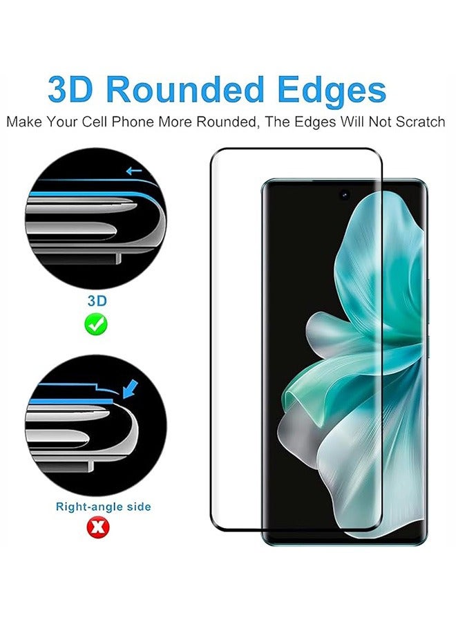 2 Pack Vivo V30 5G Screen Protector, 9H Tempered Glass Screen Protector for Vivo V30 5G, Premium 3D Curved Edge Guard Film，Case Friendly, Anti-Scratch Film (Edge Adhesive) - Image 4