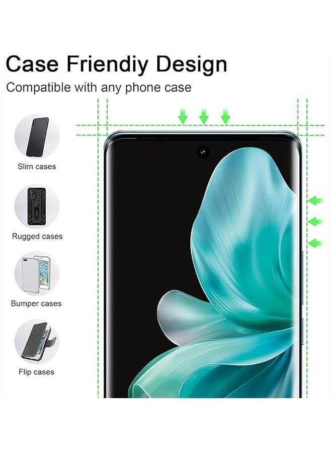 2 Pack Vivo V30 5G Screen Protector, 9H Tempered Glass Screen Protector for Vivo V30 5G, Premium 3D Curved Edge Guard Film，Case Friendly, Anti-Scratch Film (Edge Adhesive) - Image 5