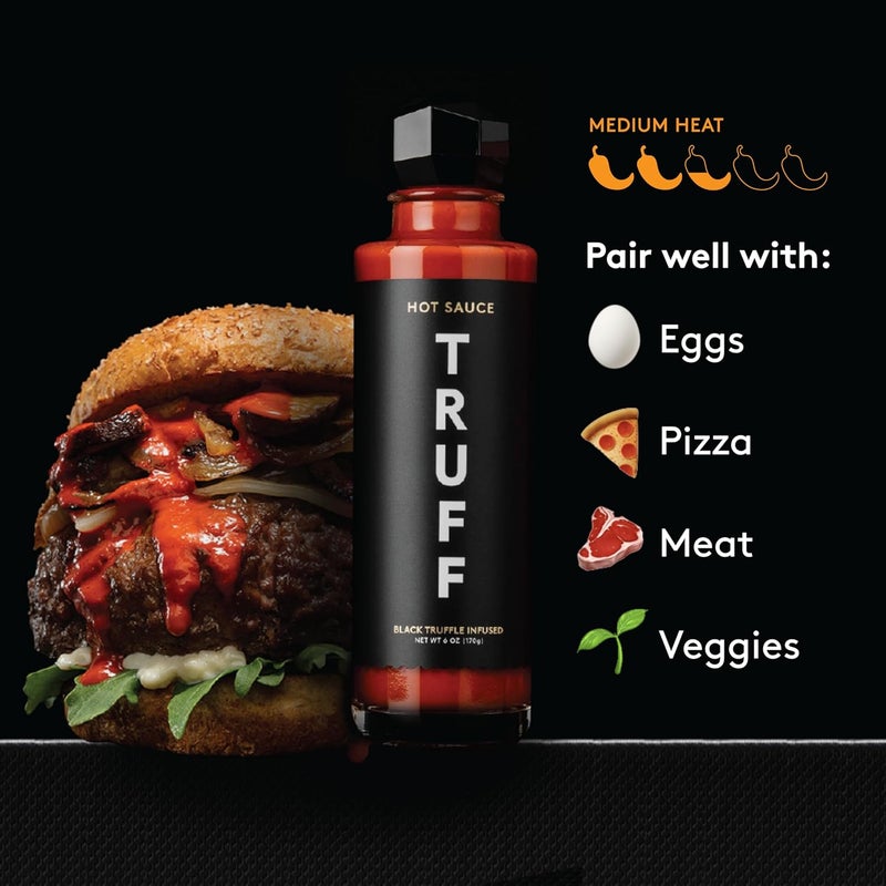 TRUFF Hot Sauce and Hotter Sauce 2-Pack Bundle - Gourmet Black Truffle and Chili Peppers Hot Sauce Set (6 oz each) - Image 3
