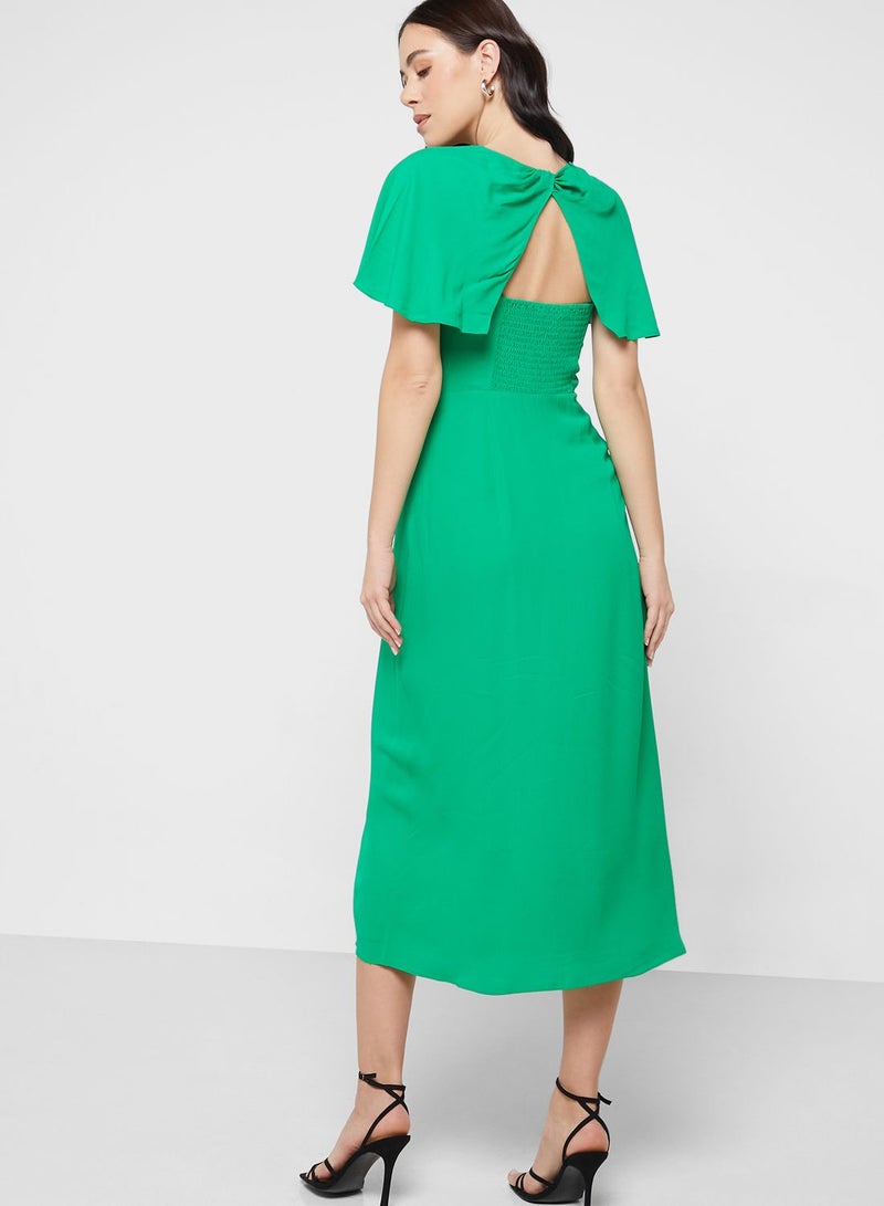 WHISTLES Green Open-Back Dress - Image 1