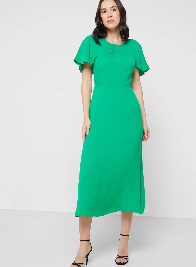 WHISTLES Green Open-Back Dress