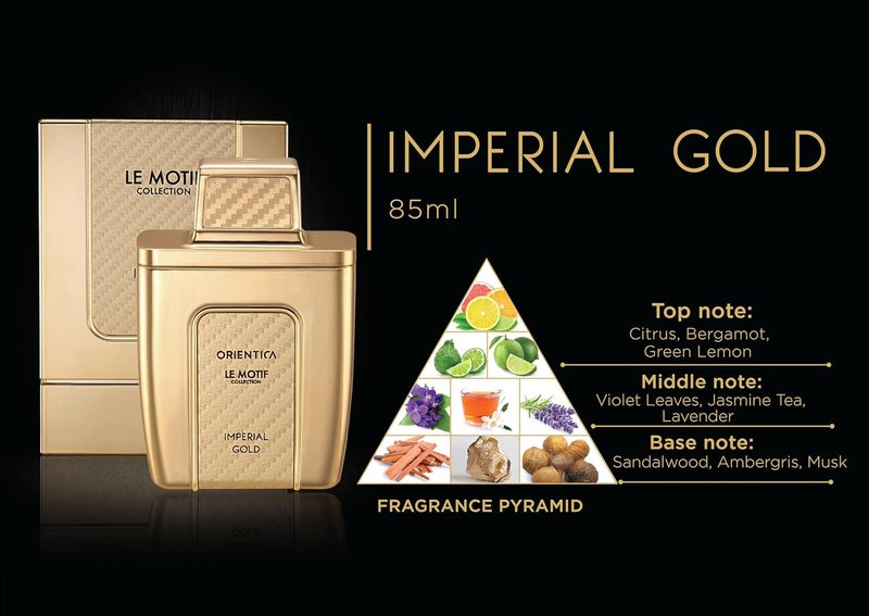 Orientica Le Motif Imperial Gold Eau De Parfum - 2.9oz / 85ml - Image 2