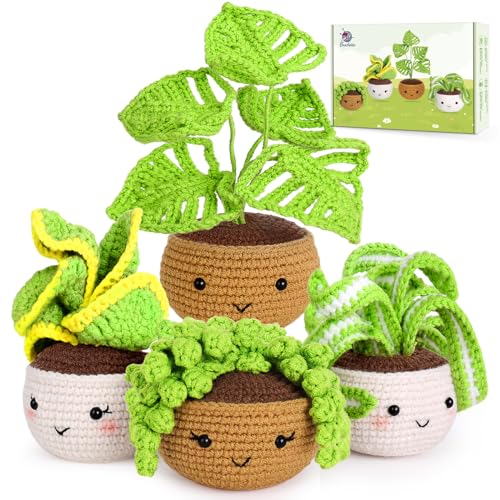 Crochetta Crochet Kit for Beginners, Crochet Starter Kits for Adults with Step-by-Step Video Tutorials, Learn to Crochet Kit Kids, Knitting Craft Supplies, Crochet Plants Indoor Home Decor(40%+ Yarn) - Image 1
