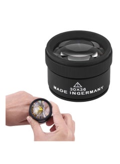 Jewelry Loupe 30X Magnifying Glass Portable Mini Optics Lens Loupes Lightweight Durable Daily Use for Coins Stamps Reading Science Jewelry Hobbies Books Sewing